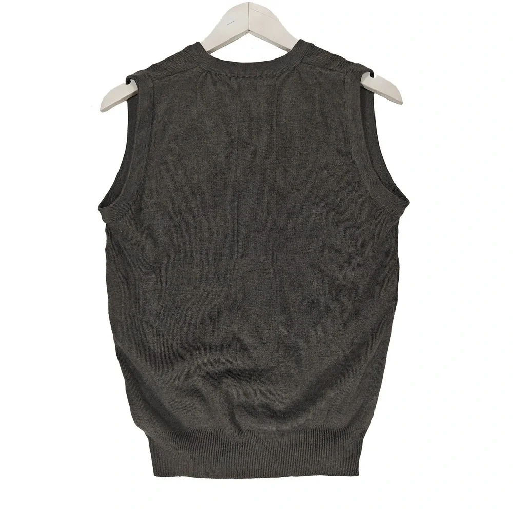 Vintage Jetstar Gray Wool Blend V-Neck Sweater Vest Mens Size 38 Charcoal Marl